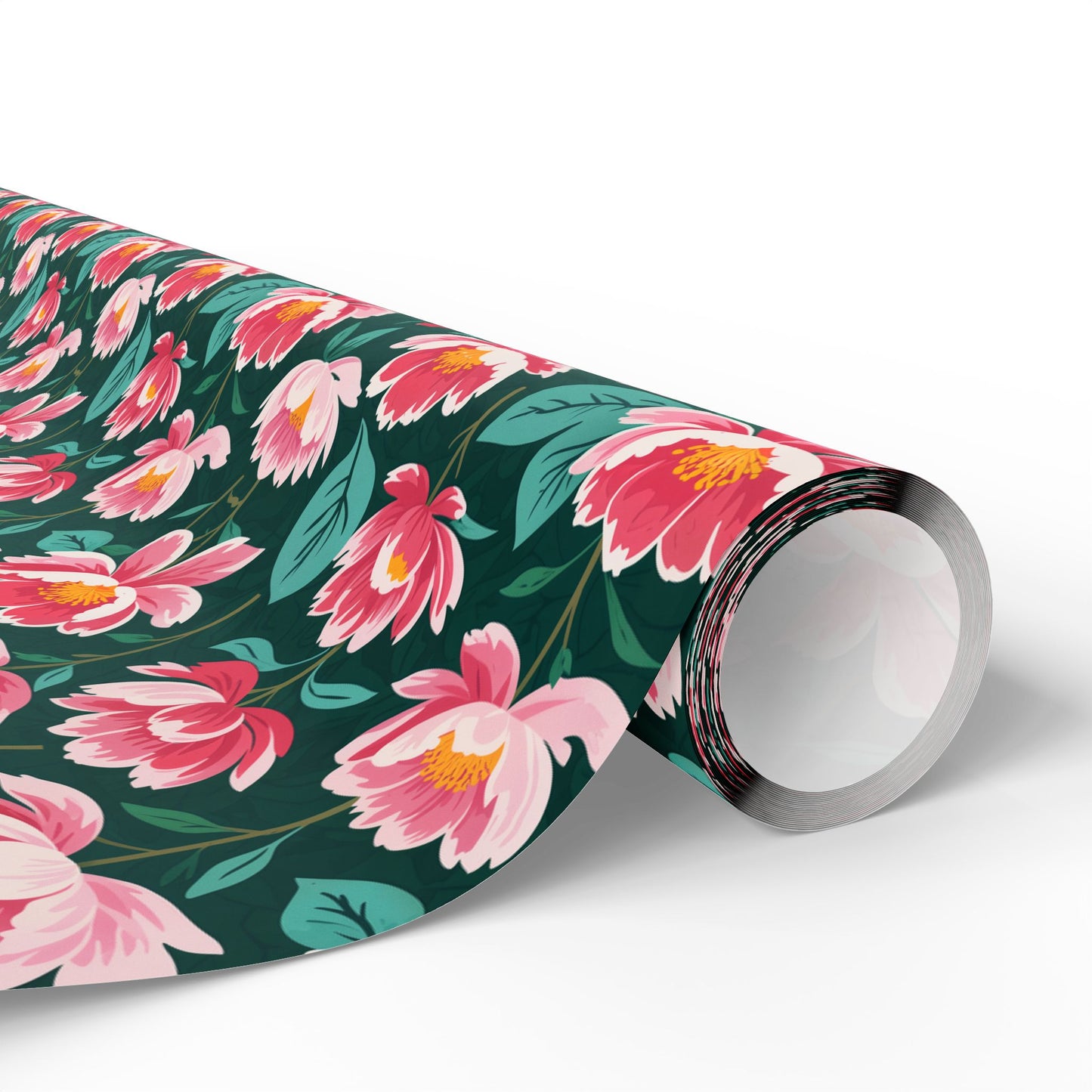 Pink & Green Floral Gift Wrapping Paper