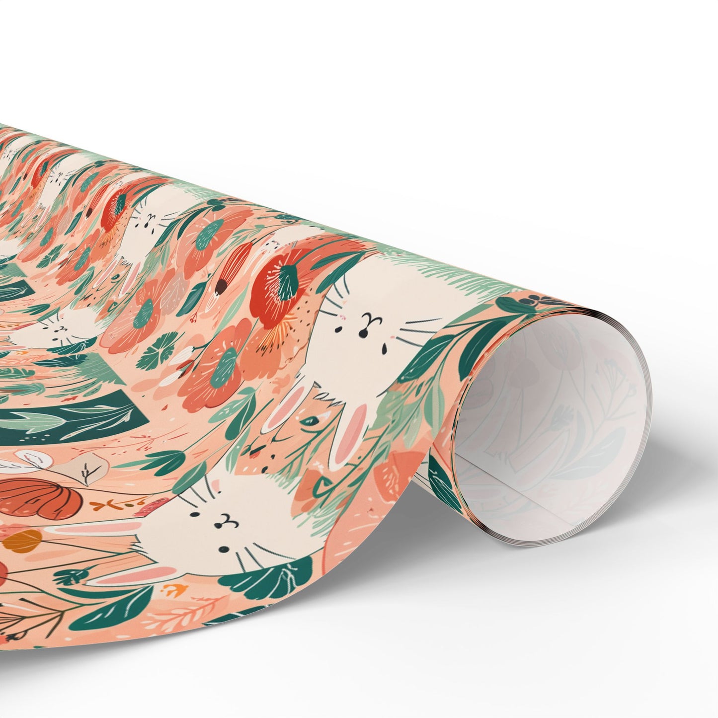 Bunny and Floral Wrapping Paper Roll