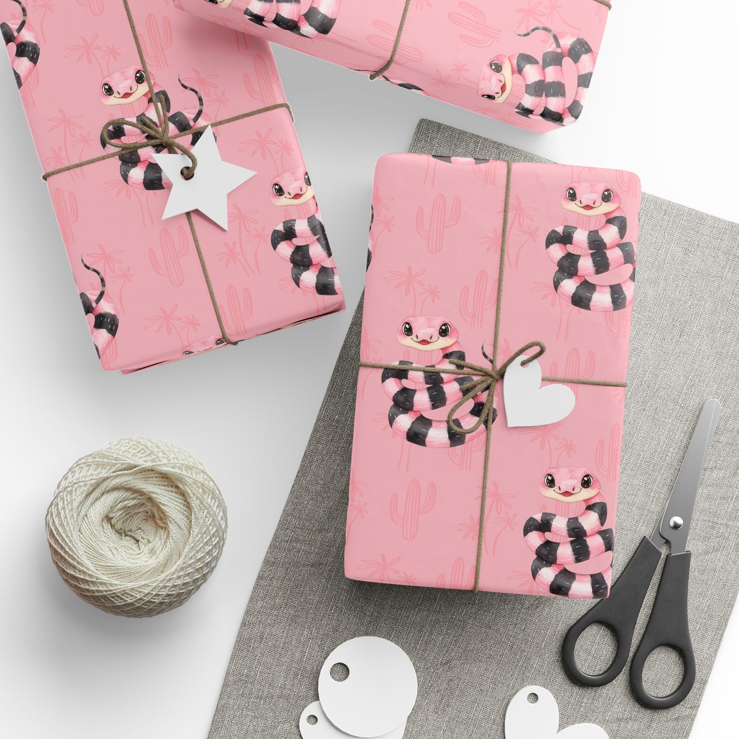 Sassy Serpentina – Pink Desert Snake Wrapping Paper