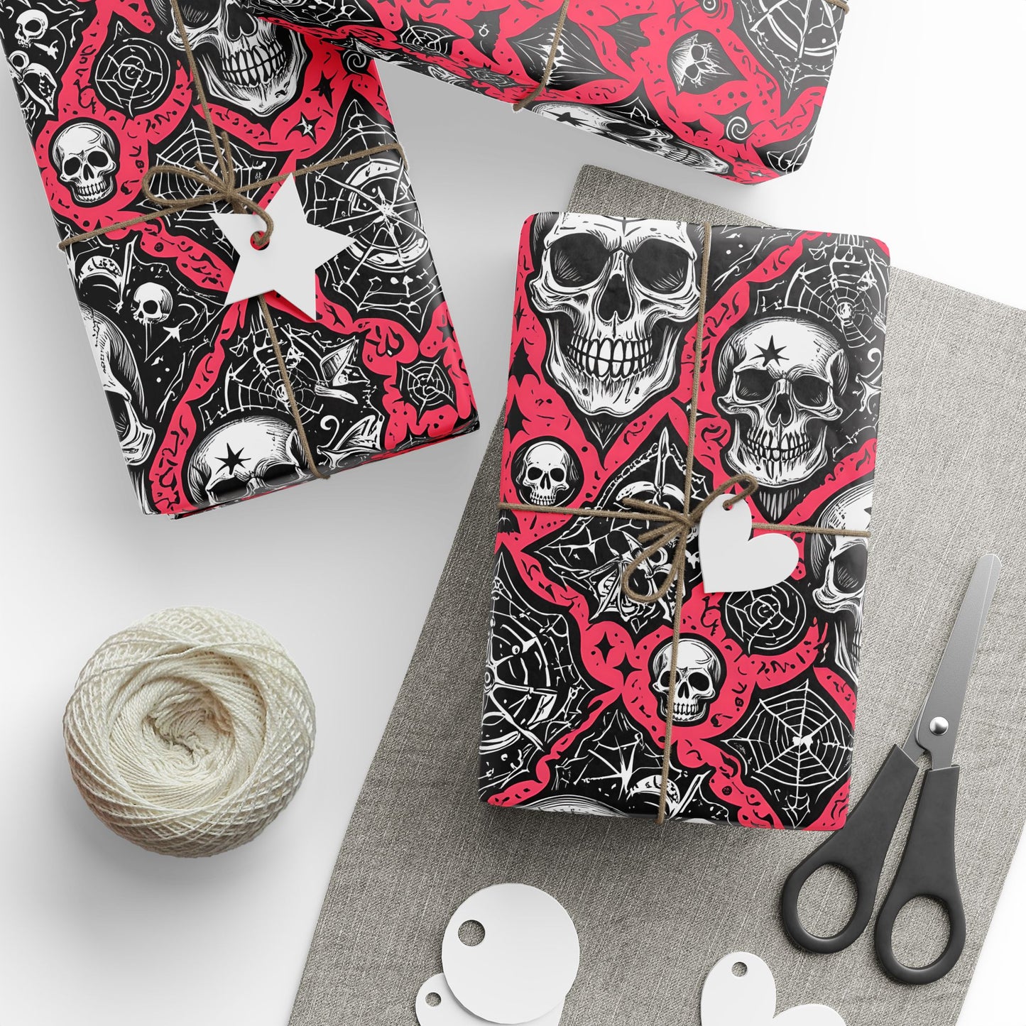 Pink Gothic Skull Wrapping Paper