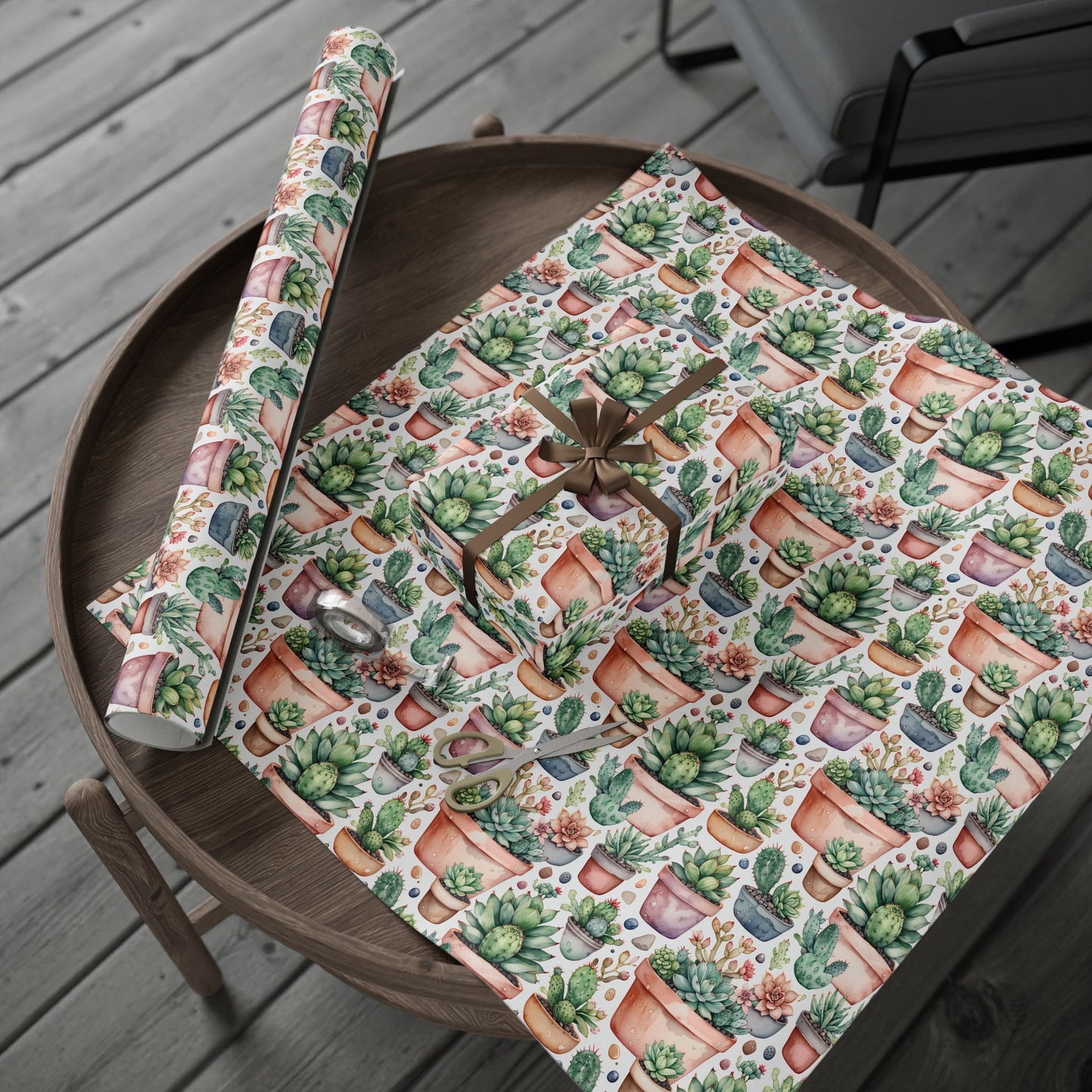 Gift Wrapping Papers with Adorable Succulents
