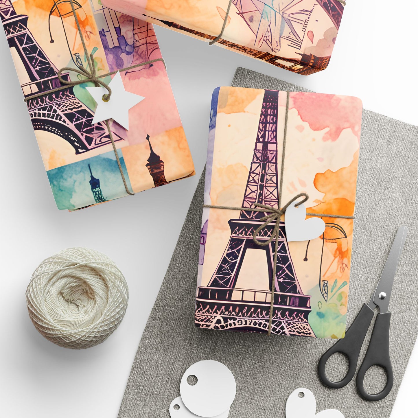 Vintage Paris Eiffel Tower Pastel Background