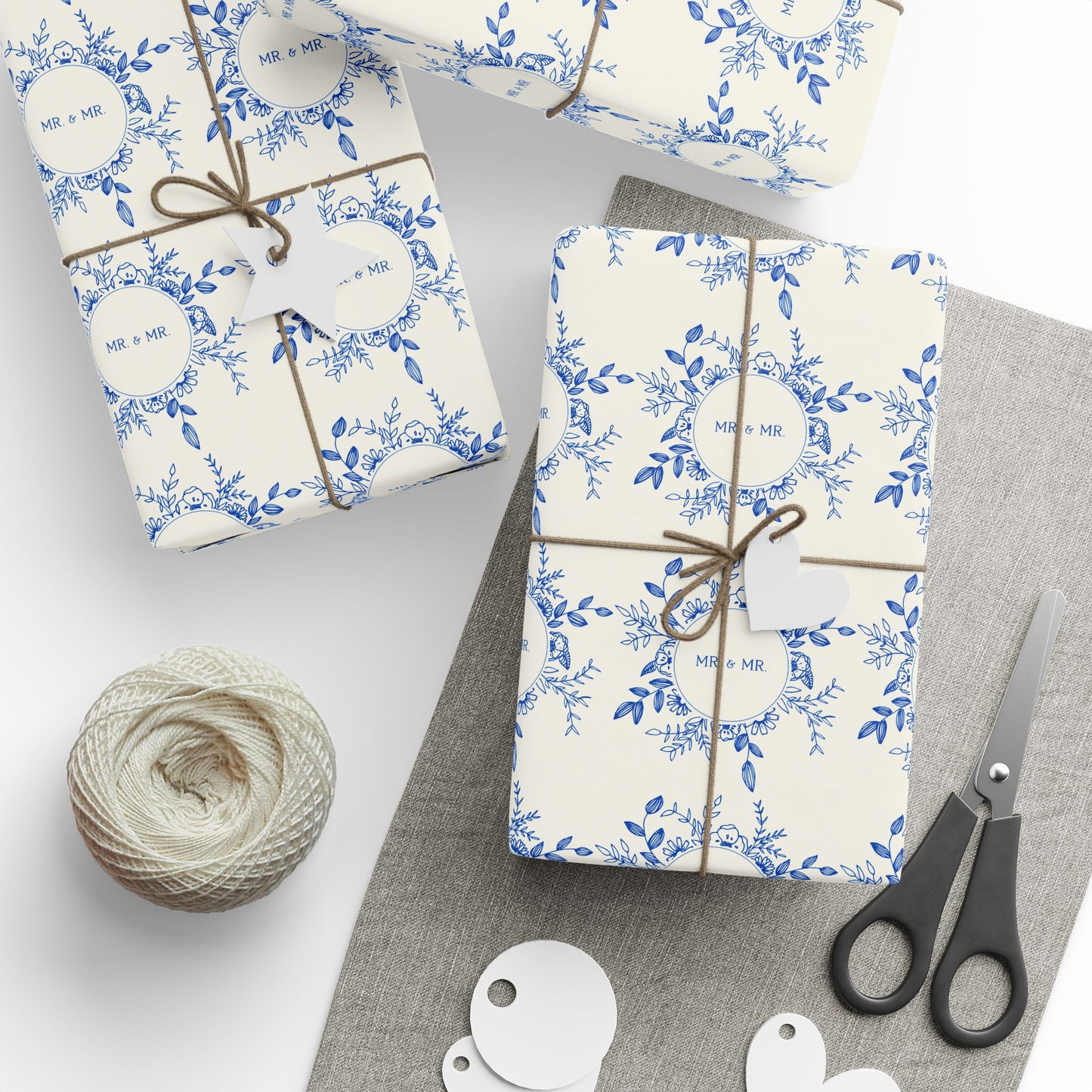 Mr. & Mr. Blue Gift Wrapping Paper