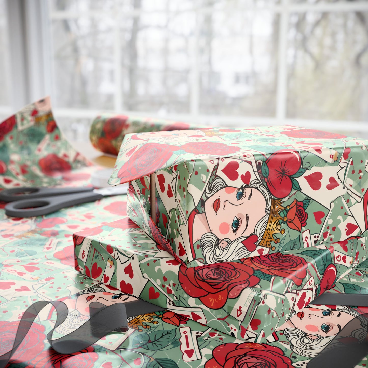 Red Roses Queen of Hearts Design
