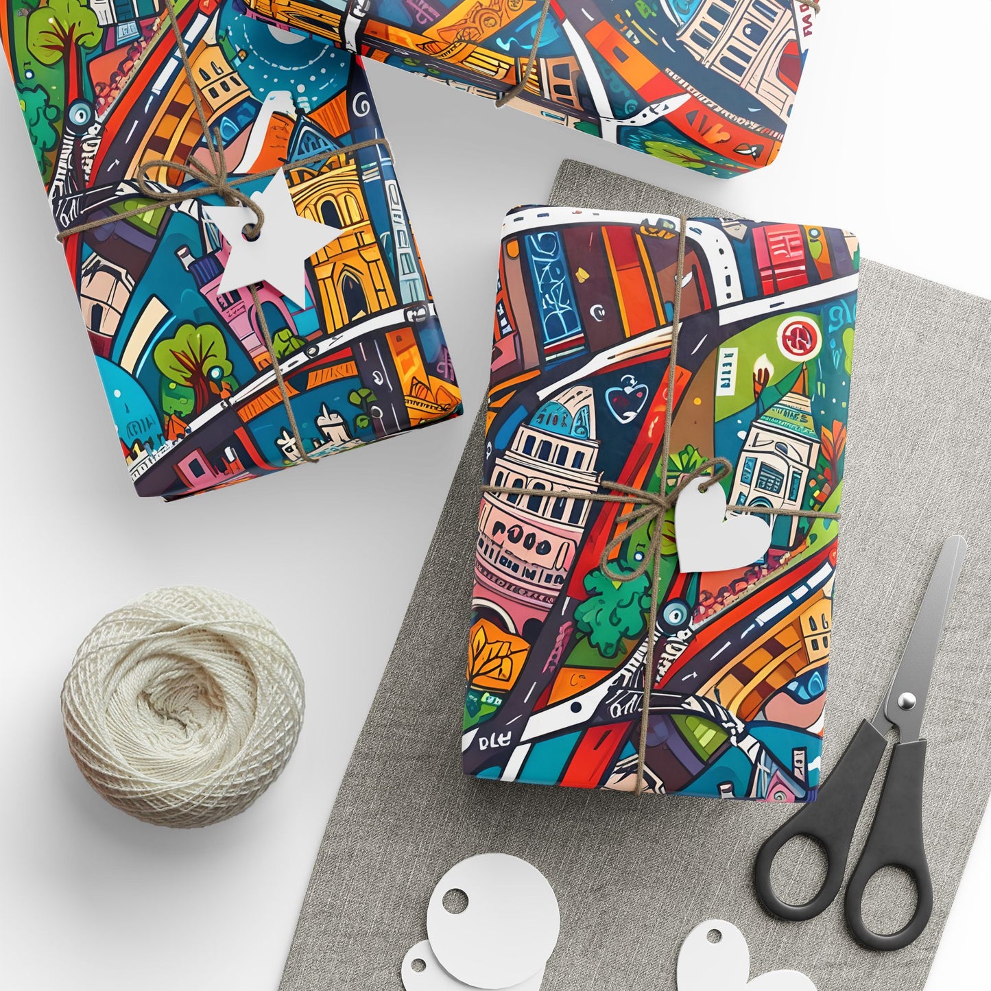 Colorful Paris Wrapping Paper - abstract
