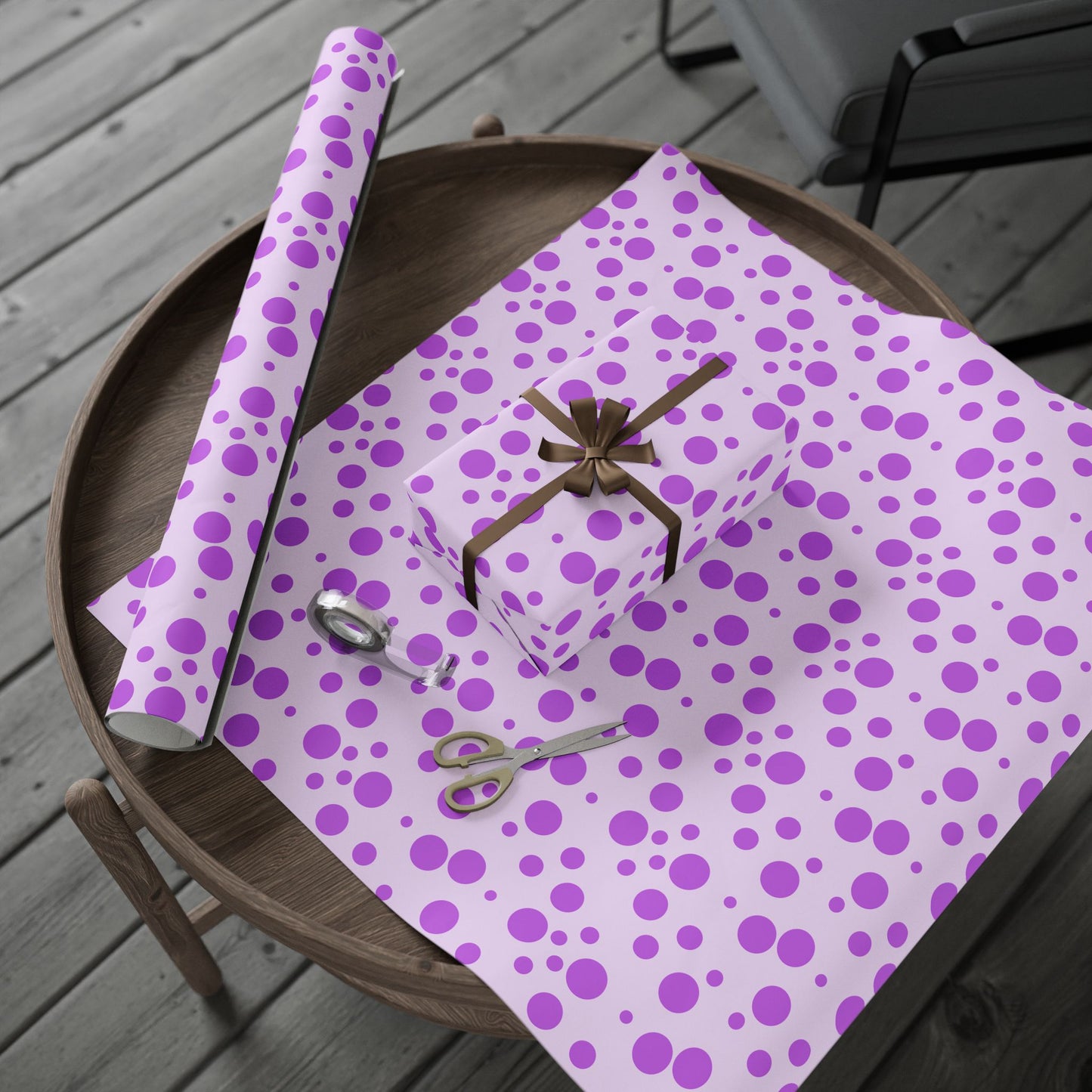 Playful Purple Polka Dot Wrapping Paper