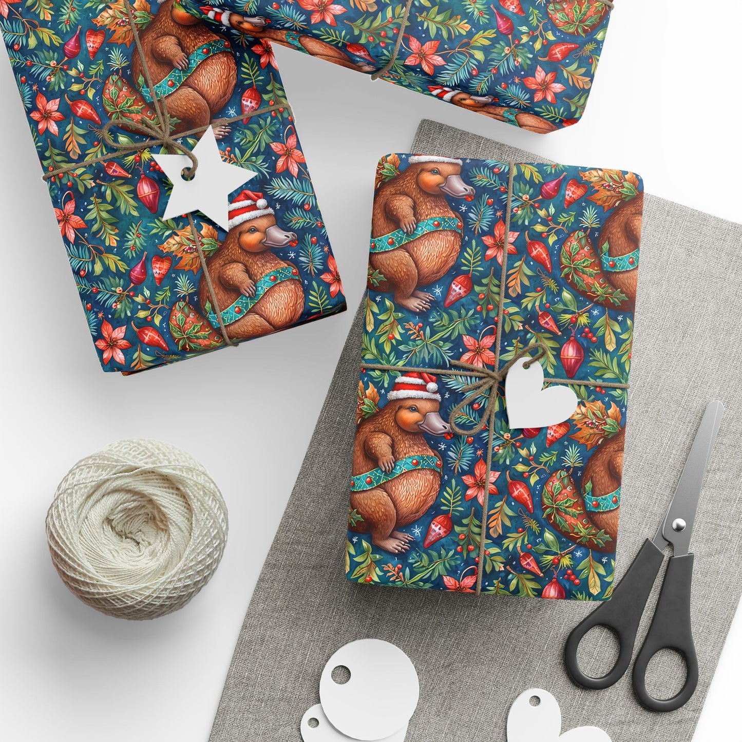 Merry & Quirky – Festive Platypus Wrapping Paper