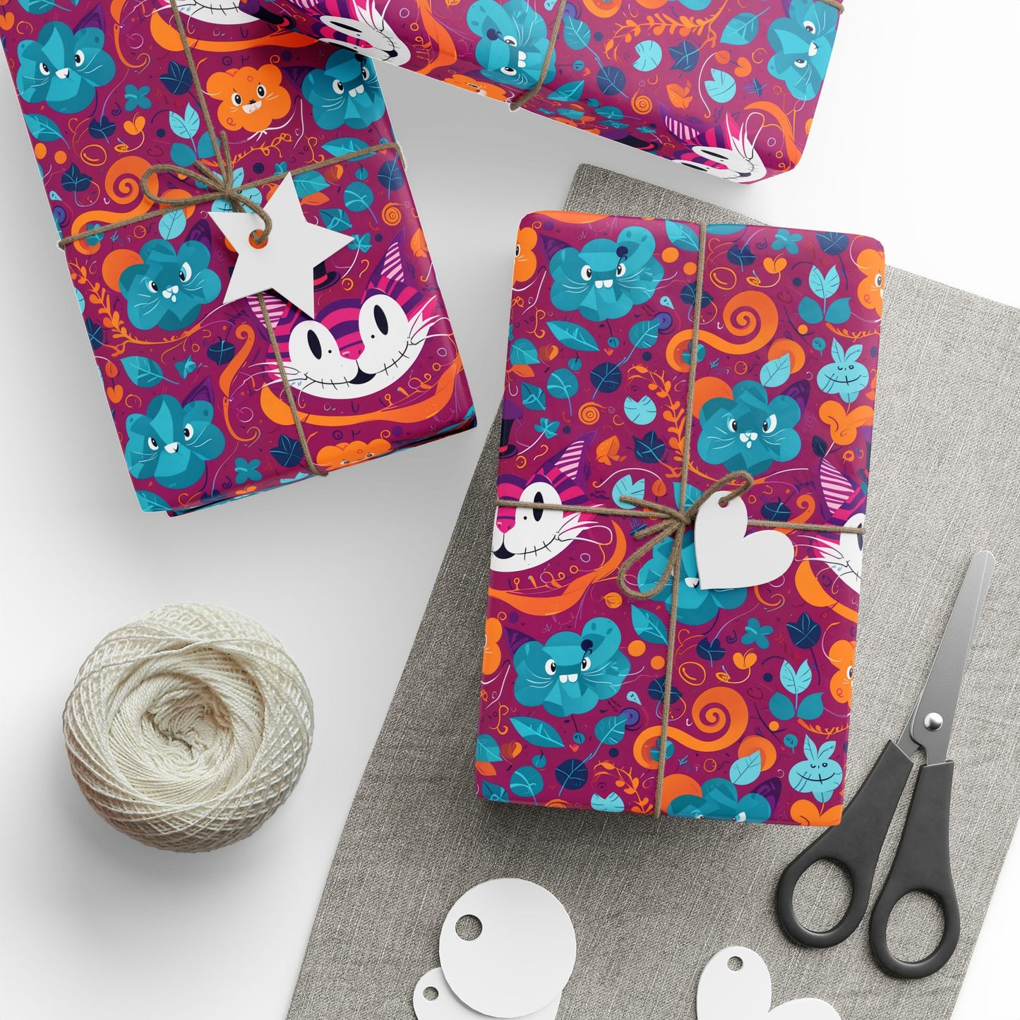 Colorful Abstract Cheshire Cat Gift Wrap