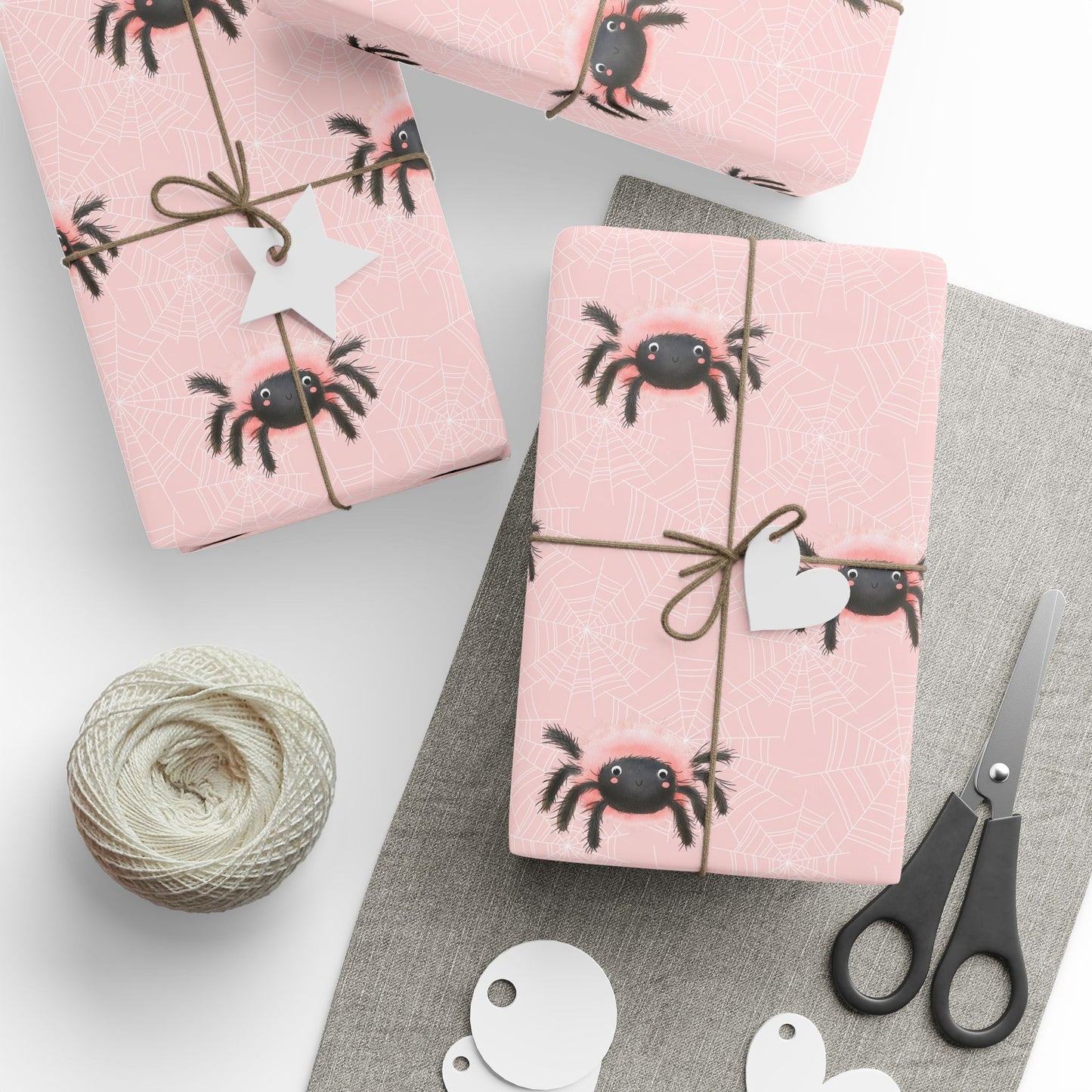 Webby Baby – Pink Fuzzy Spider Wrapping Paper