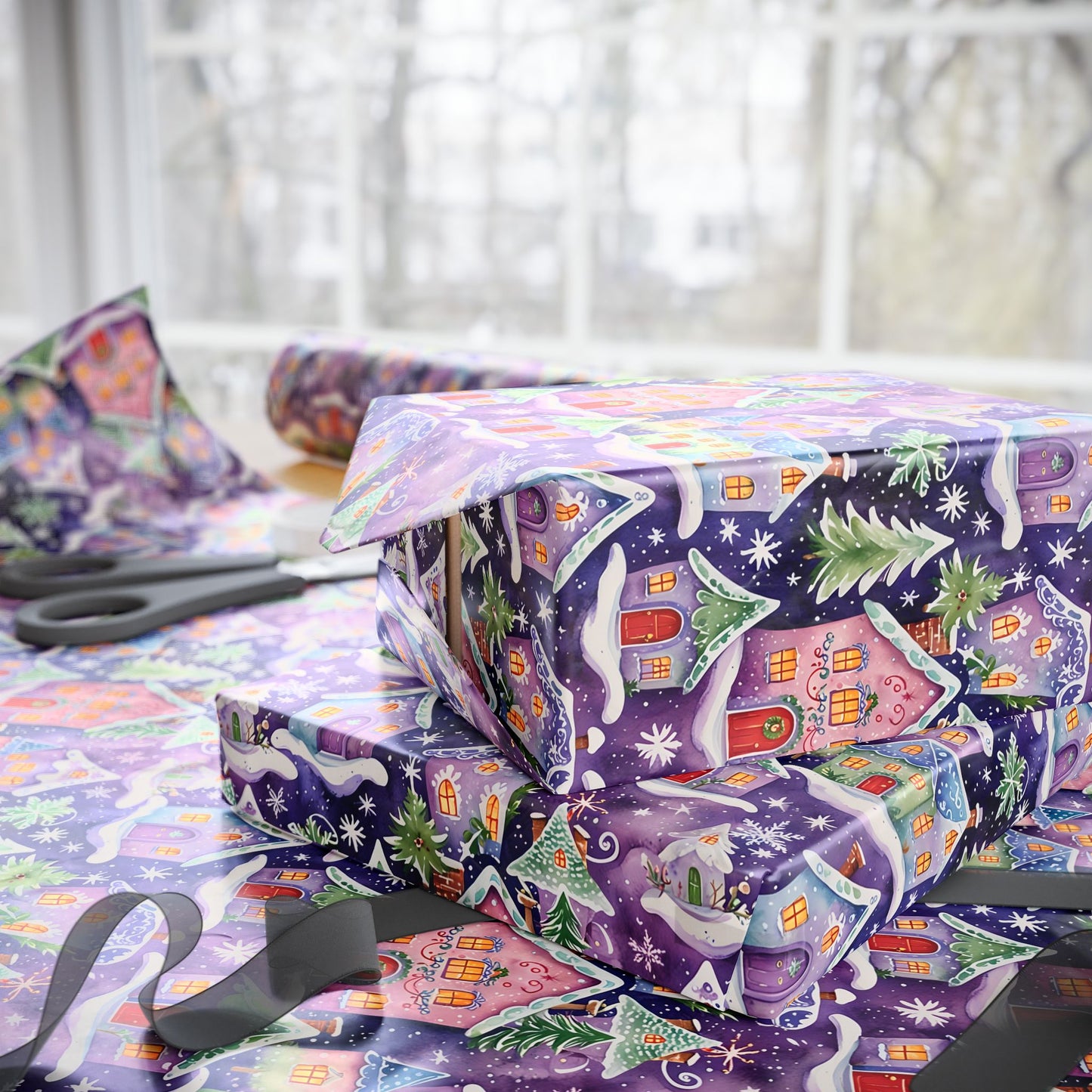 Merryville Magic – Enchanted Christmas Village Wrapping Paper