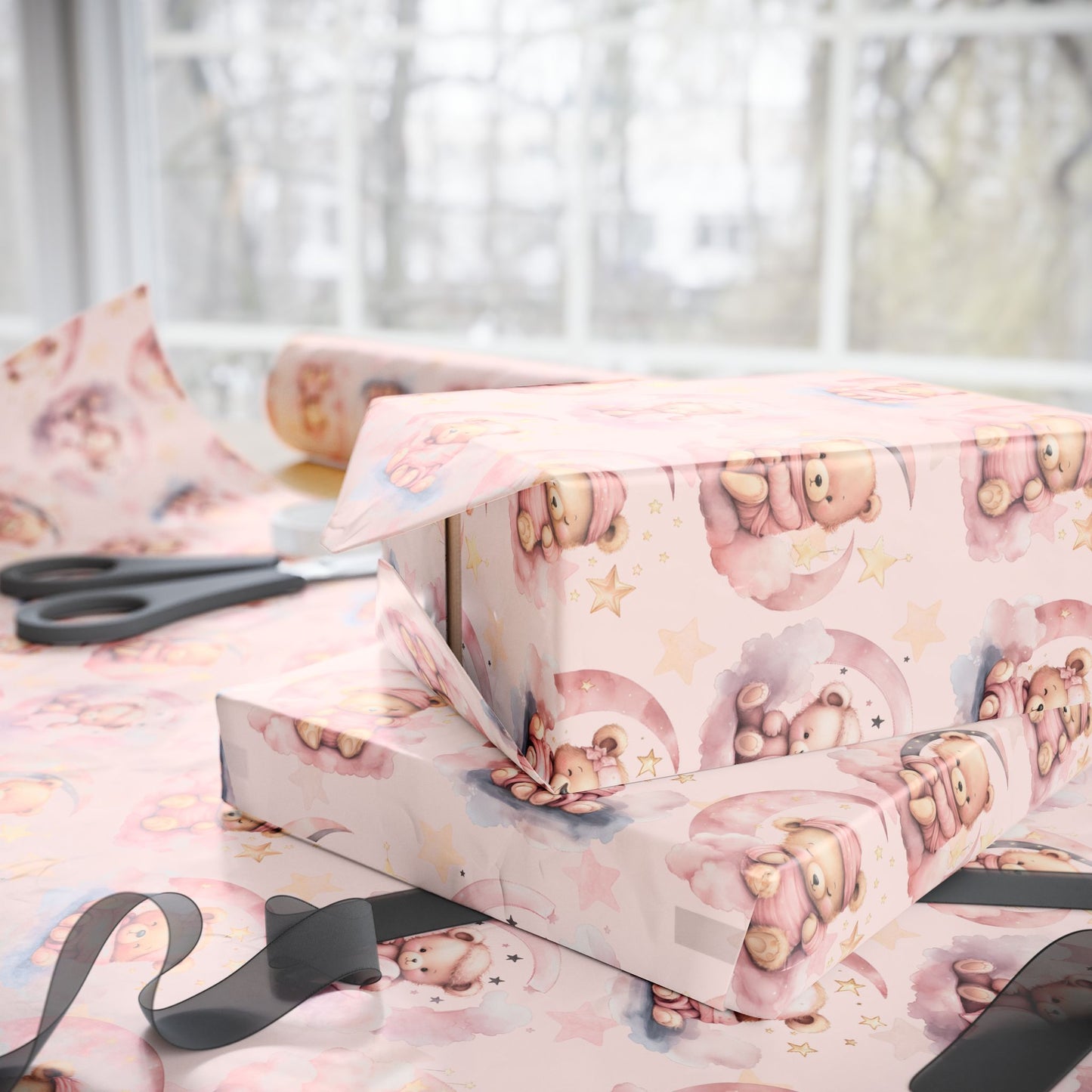 Sleepy Pink Bears Wrapping Papers