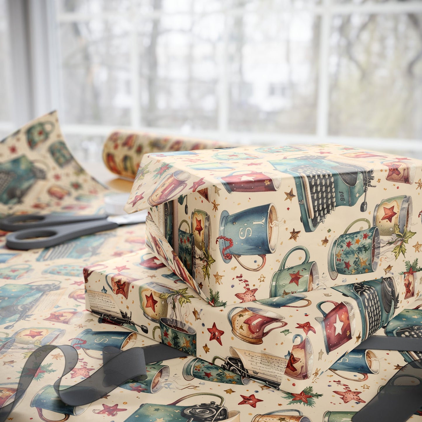 Warm Words & Cocoa – Vintage Writer Wrapping Paper