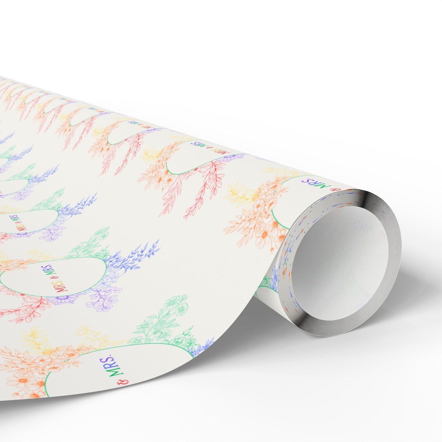 Rainbow Mrs. & Mrs. Gift Paper