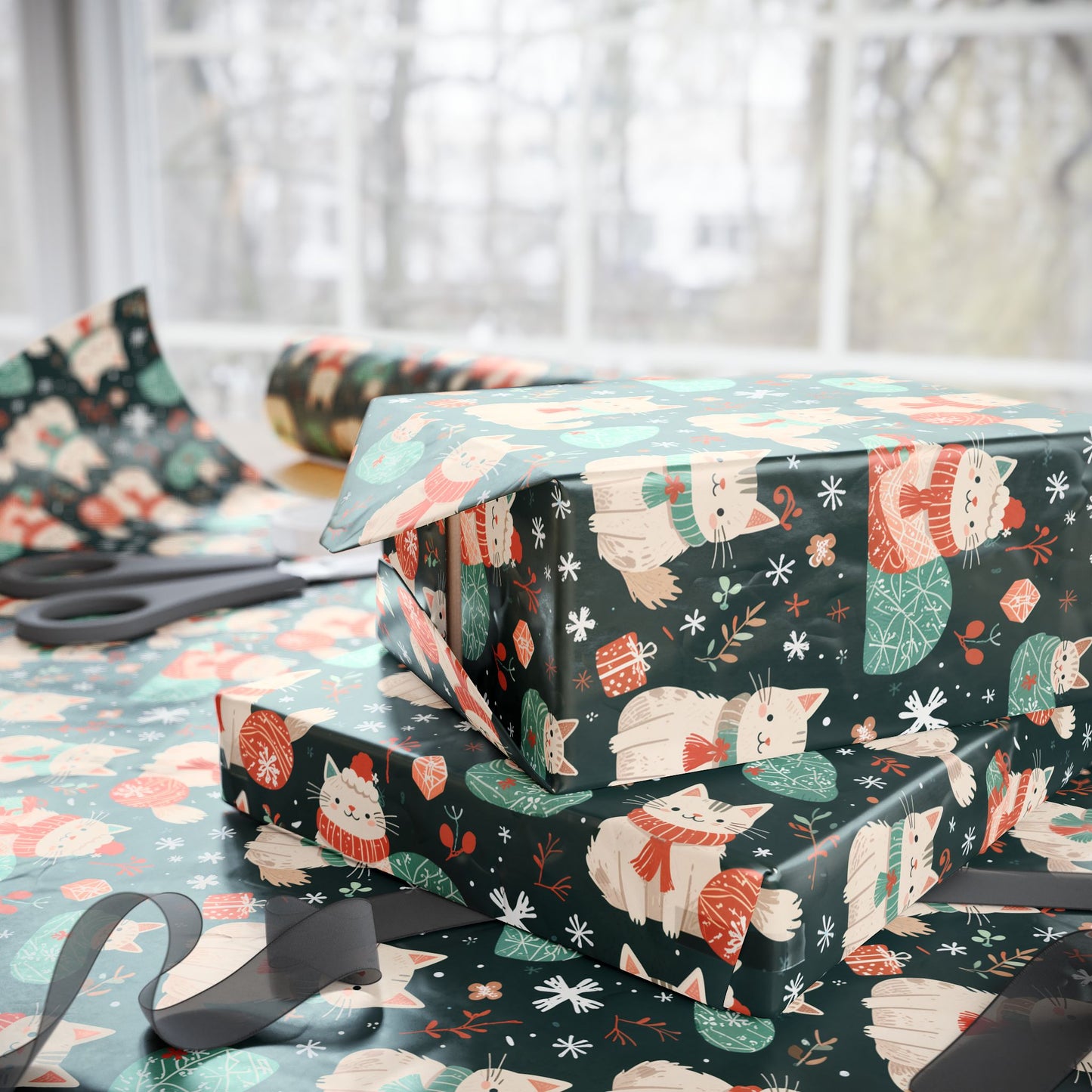 Purrfectly Cozy Cats – Holiday Wrapping Paper