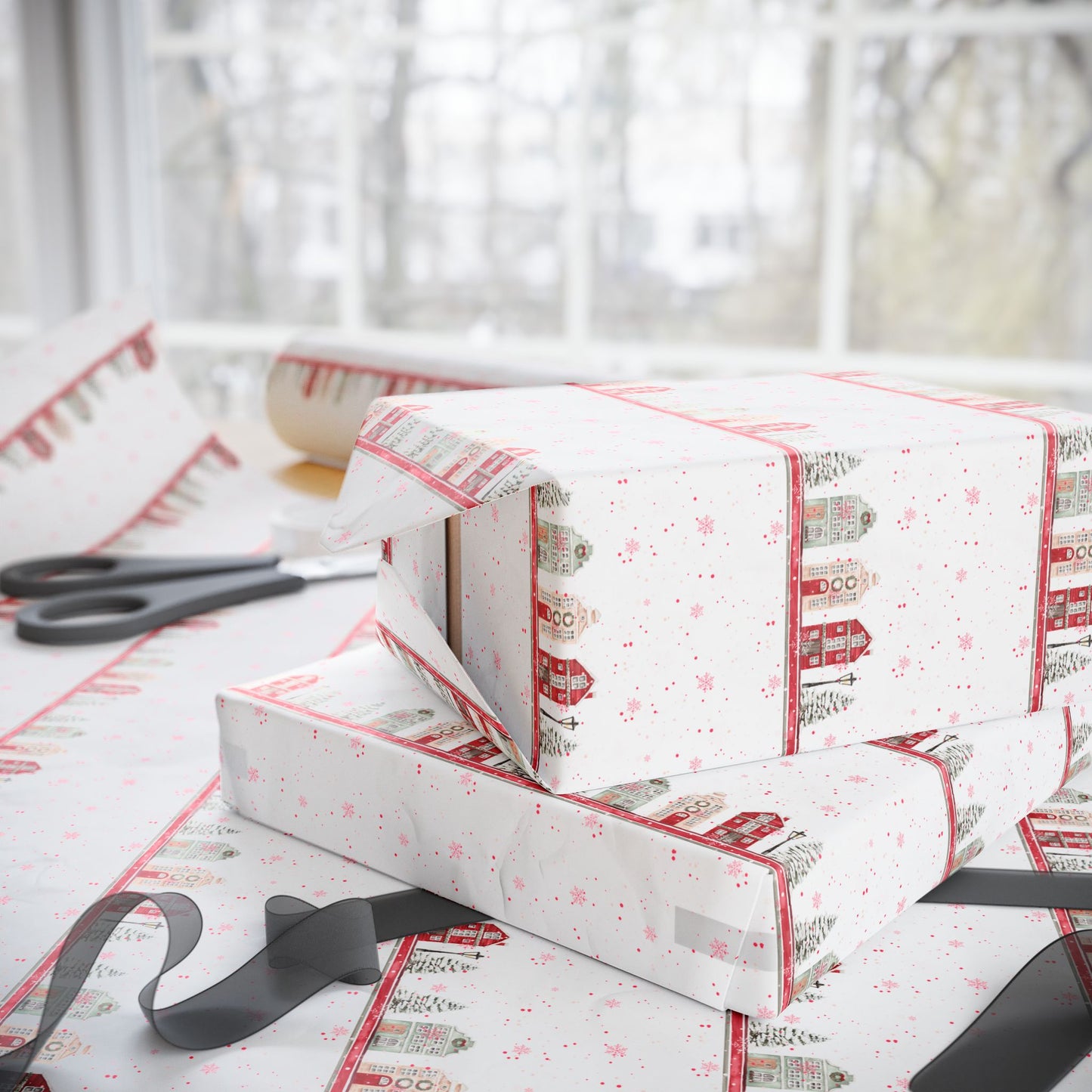 Merry Little Main Street – Holiday Village Wrapping Paper