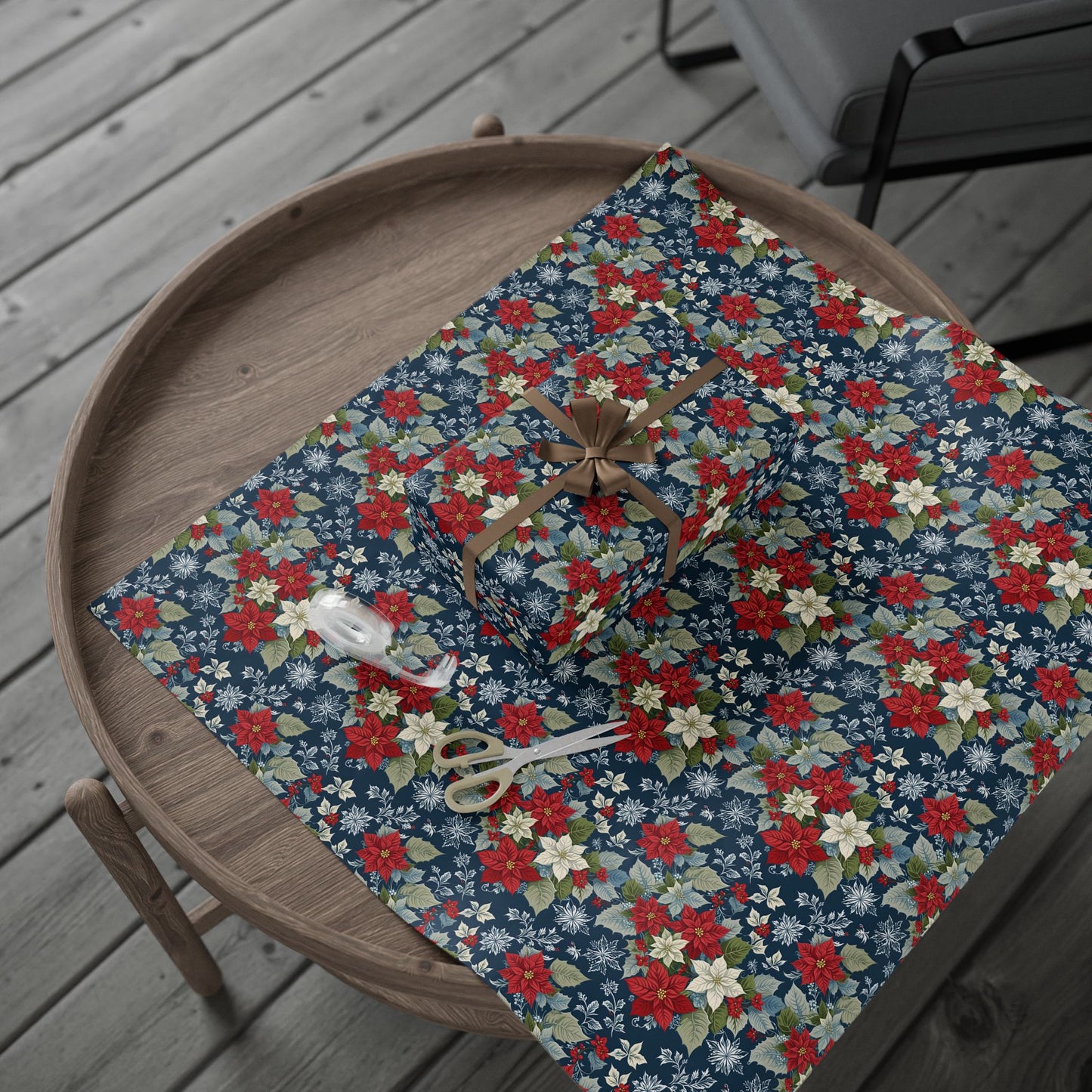 Festive Floral Christmas Wrapping Paper