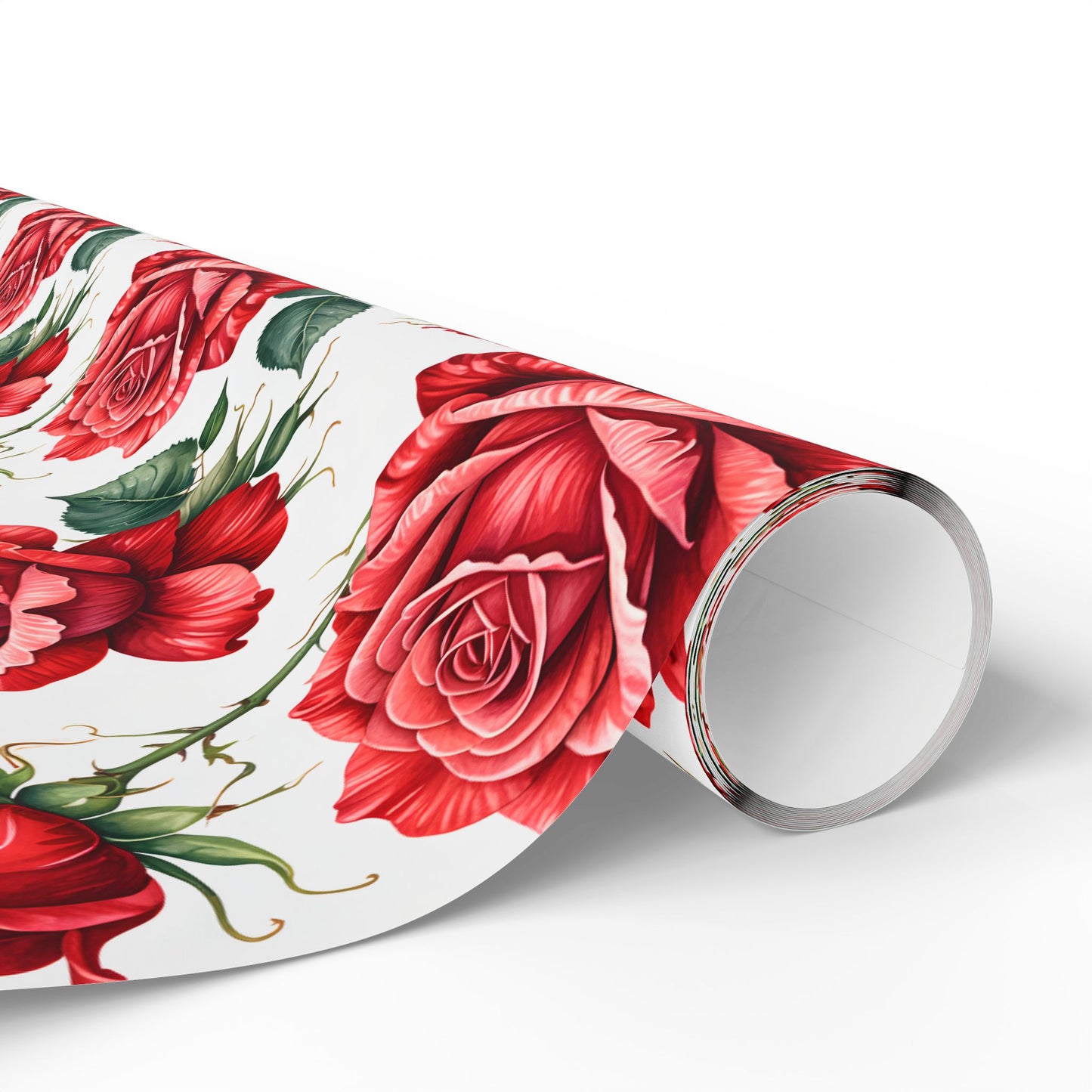 Chic Red Rose Wrapping Paper Roll