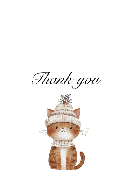 Cat Thank You Cards – 10 Pack | Blank Inside