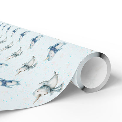 Narwhal Nuzzles – Arctic Cuteness Wrapping Paper