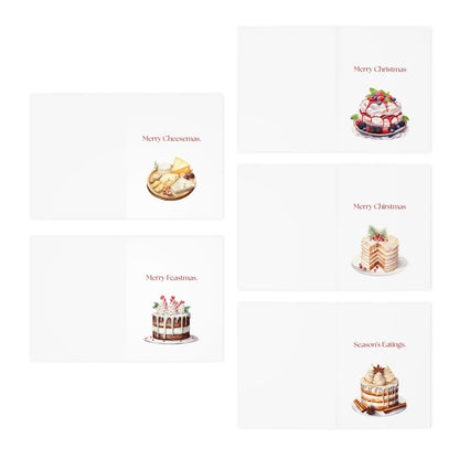 Funny Christmas (Food - Set 1) Greeting Card Pack | Set of 5 Holiday Cards | Cute & Cheeky Christmas Cards