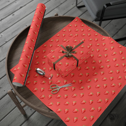 Red Strawberry Wrapping Paper