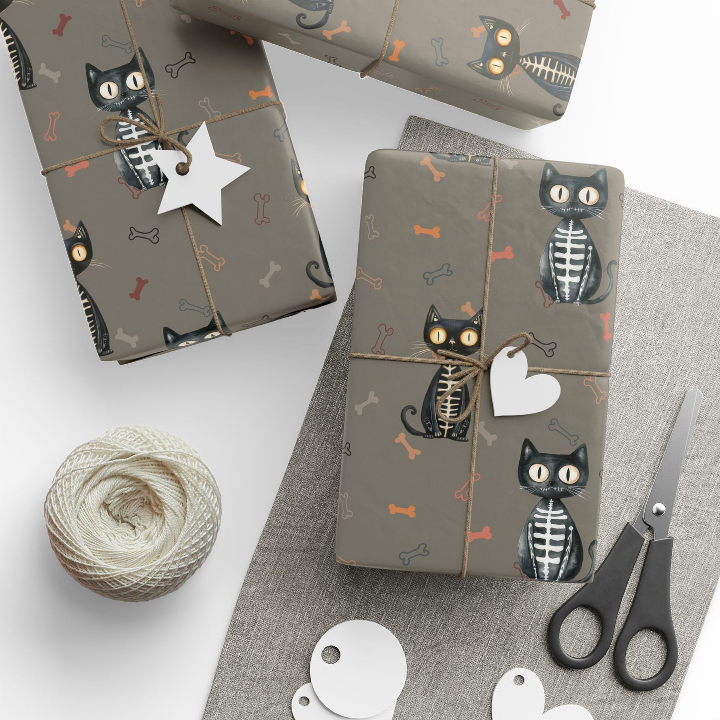 Bone to Be Wild – Skeleton Cat Halloween Wrapping Paper