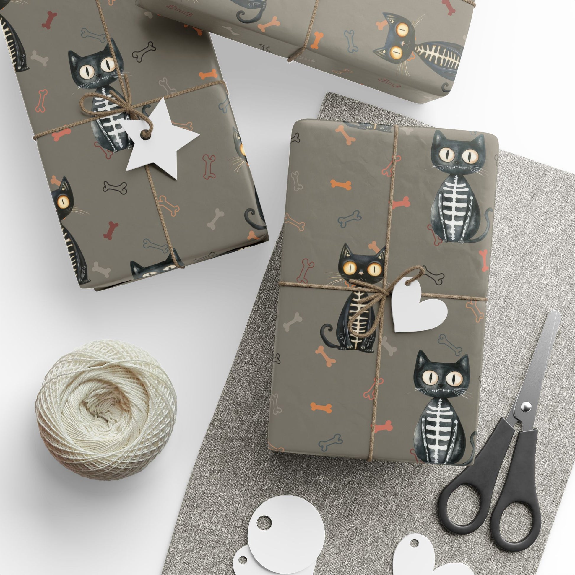 Bone to Be Wild – Skeleton Cat Halloween Wrapping Paper