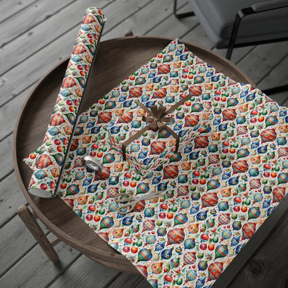 Shiny Things & Holiday Flings – Vintage Ornament Wrapping Paper That Slays