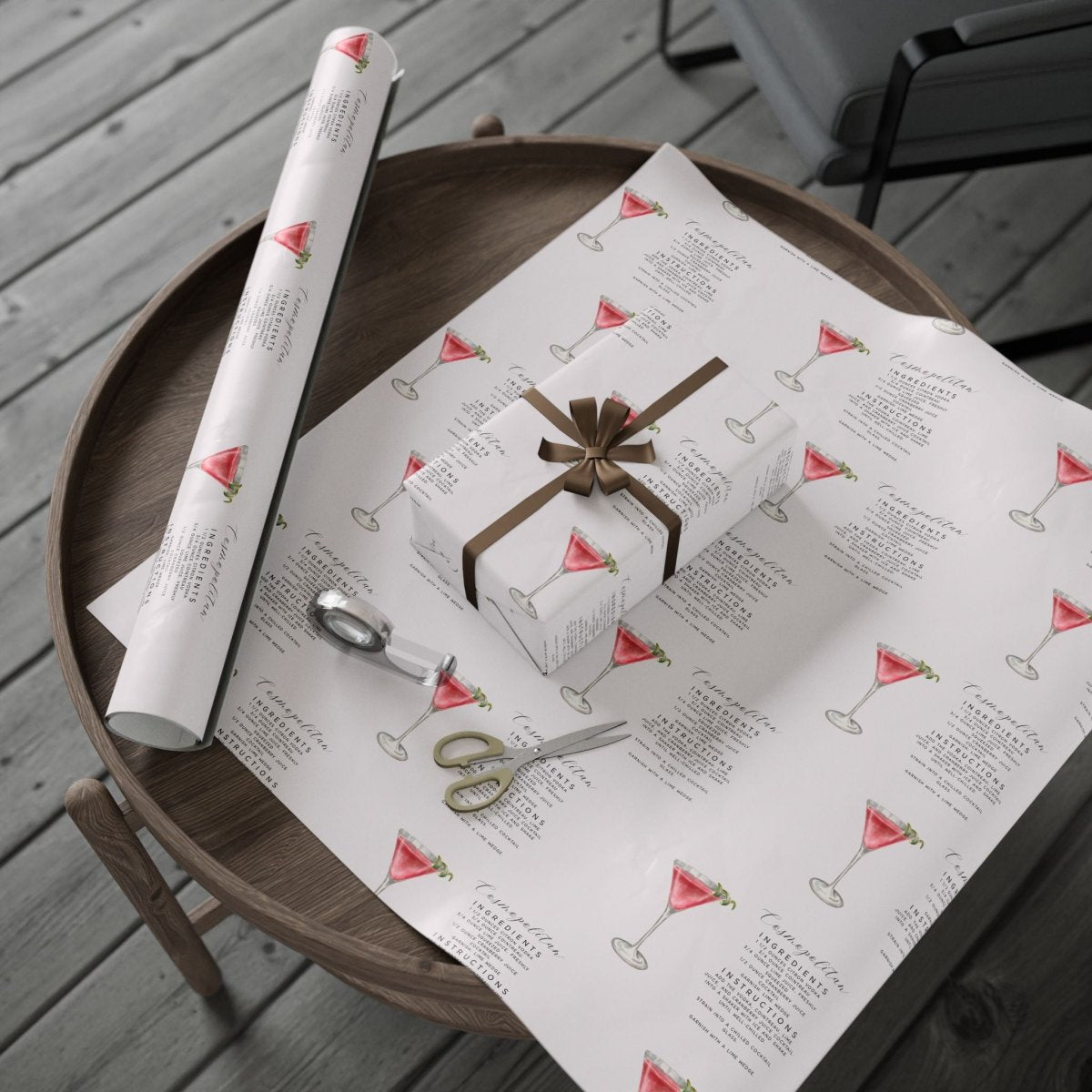 Cosmopolitan Cocktail Wrapping Paper