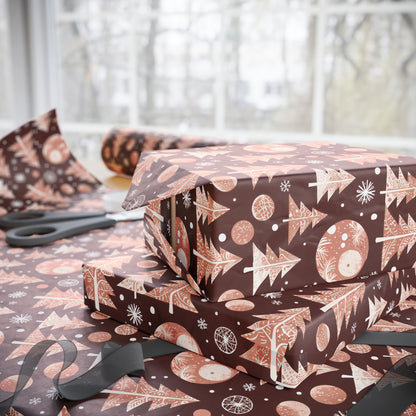 Cocoa Pines – Warm Neutral Christmas Wrapping Paper
