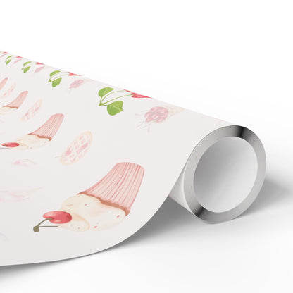 Colorful Cherry & Ice Cream Gift Wrap