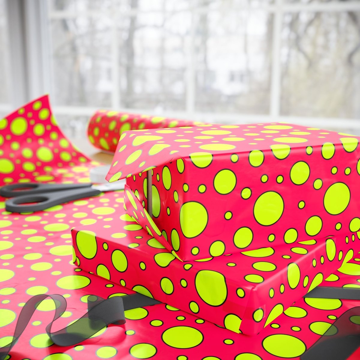Pop Fizz Dots – Bold Neon Polka Dot Wrapping Paper