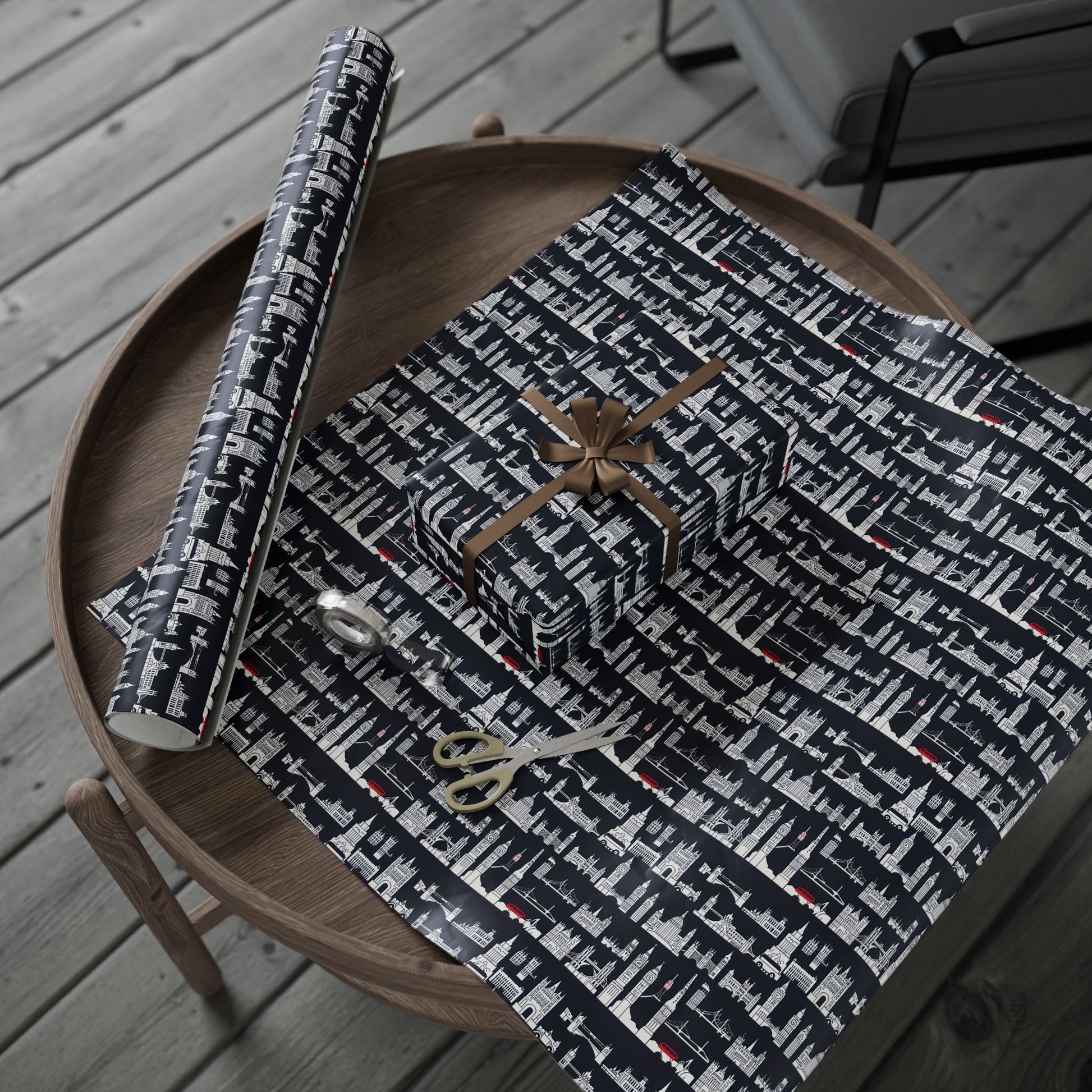 Cityscape Wrapping Paper – Elegant Gift Wrap for Holidays