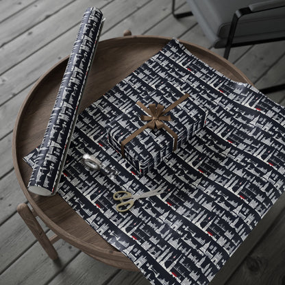 Cityscape Wrapping Paper – Elegant Gift Wrap for Holidays