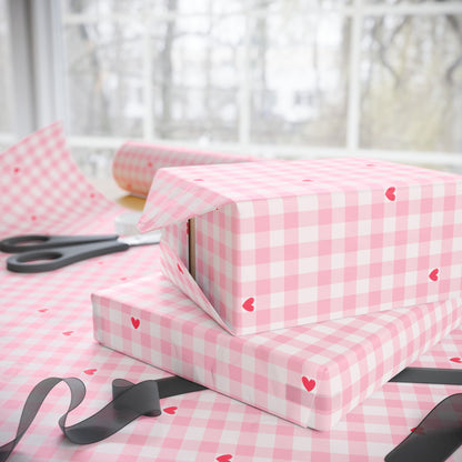 Pink Gingham Wrapping Paper