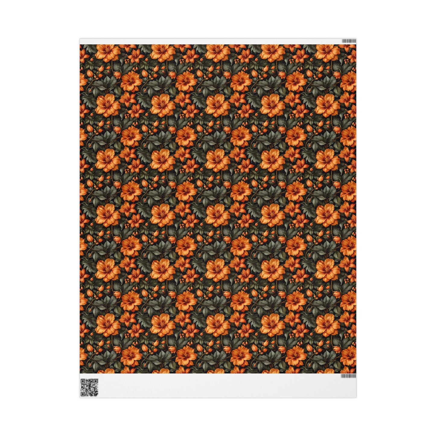 Vintage Orange Floral Wrapping Paper