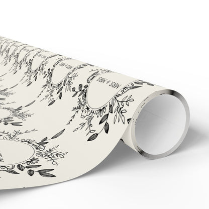 Mrs. & Mrs. Black and White Wrapping Paper Roll