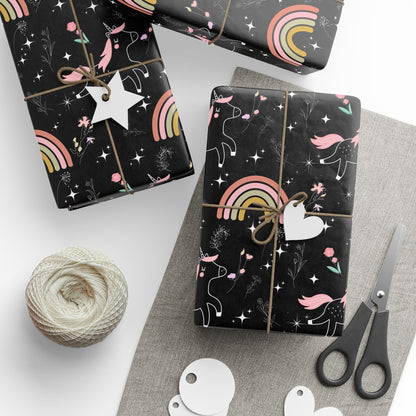 Black Unicorn Rainbow Design