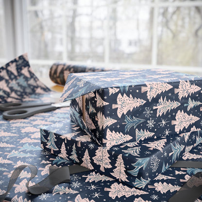 Elegant Pink & Navy Holiday Wrapping Papers