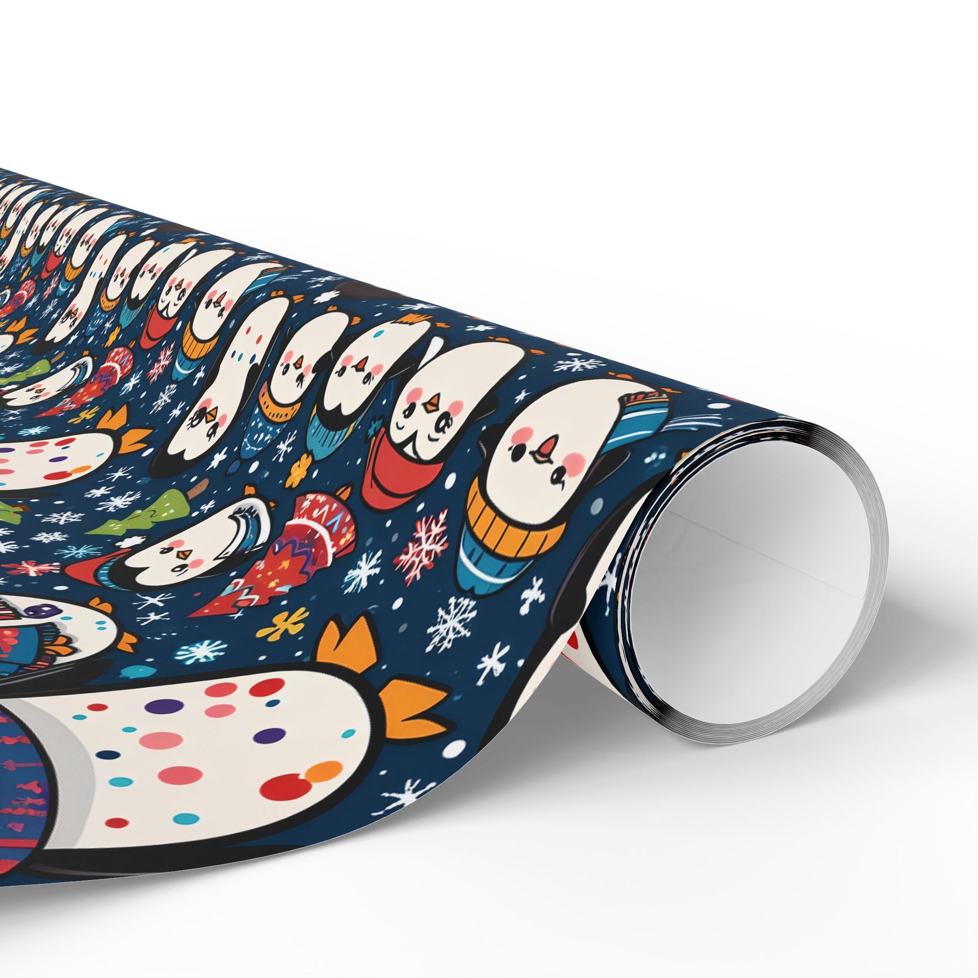 Waddle Wonderland – Cozy Penguins in Holiday Sweaters Wrapping Paper