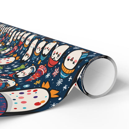 Waddle Wonderland – Cozy Penguins in Holiday Sweaters Wrapping Paper