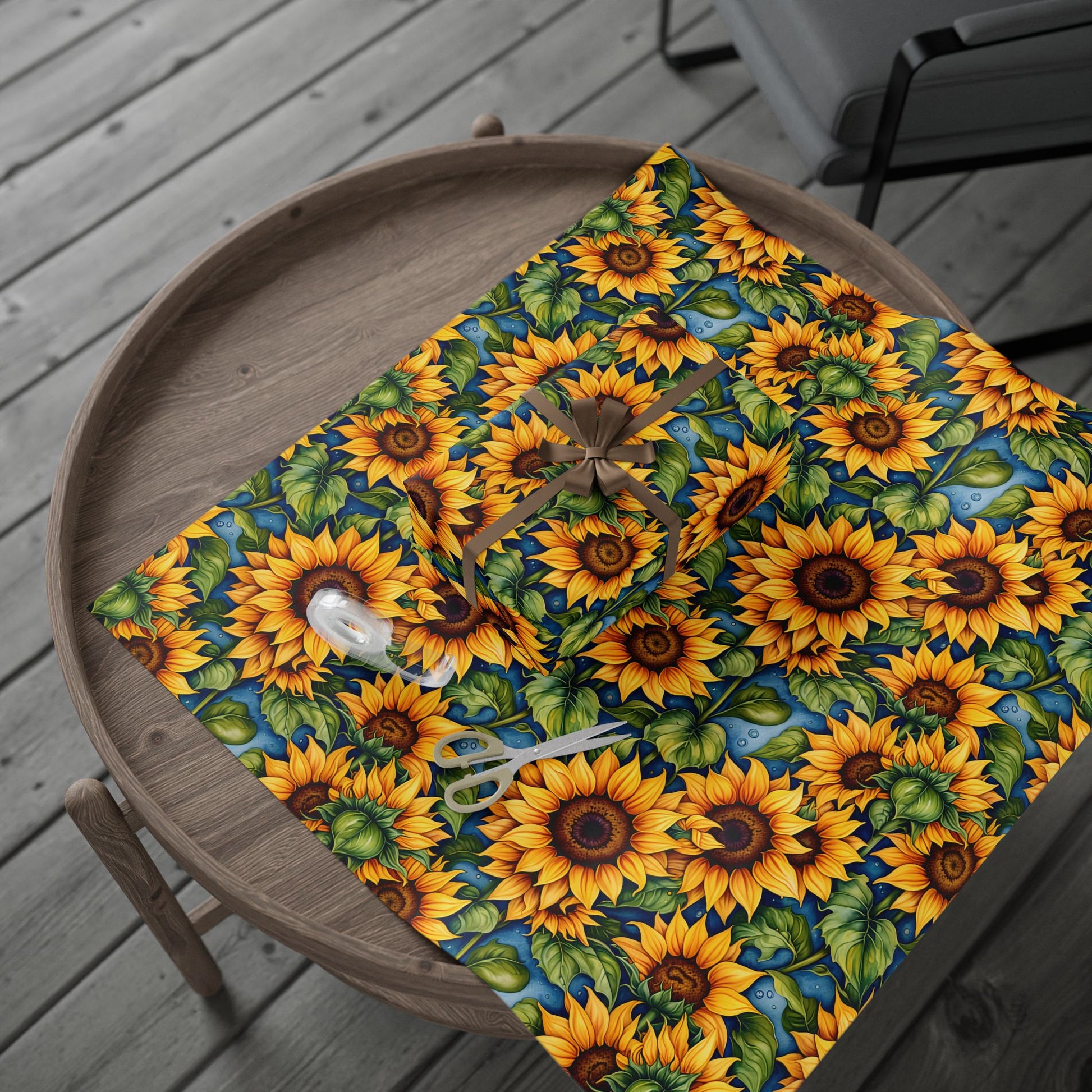 Vibrant Sunflower Patterned Wrapping Papers