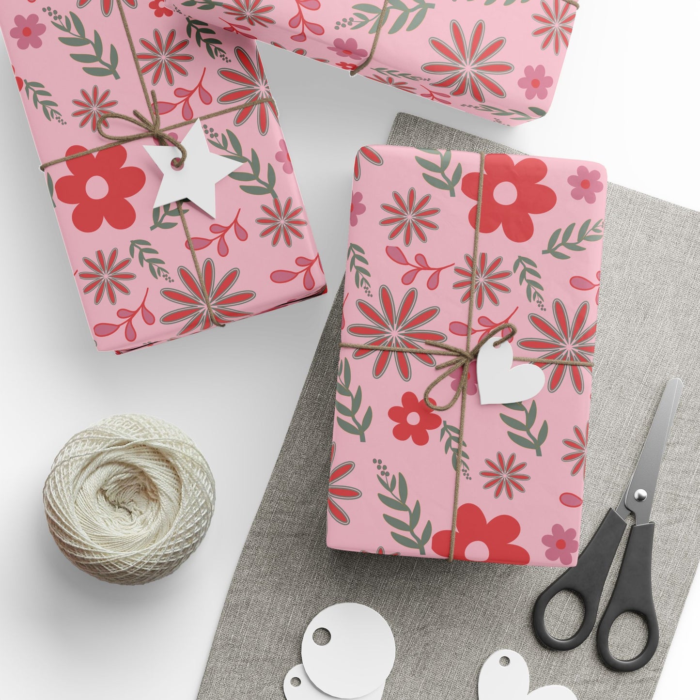 Pink Blossom Vintage Floral Wrapping Paper