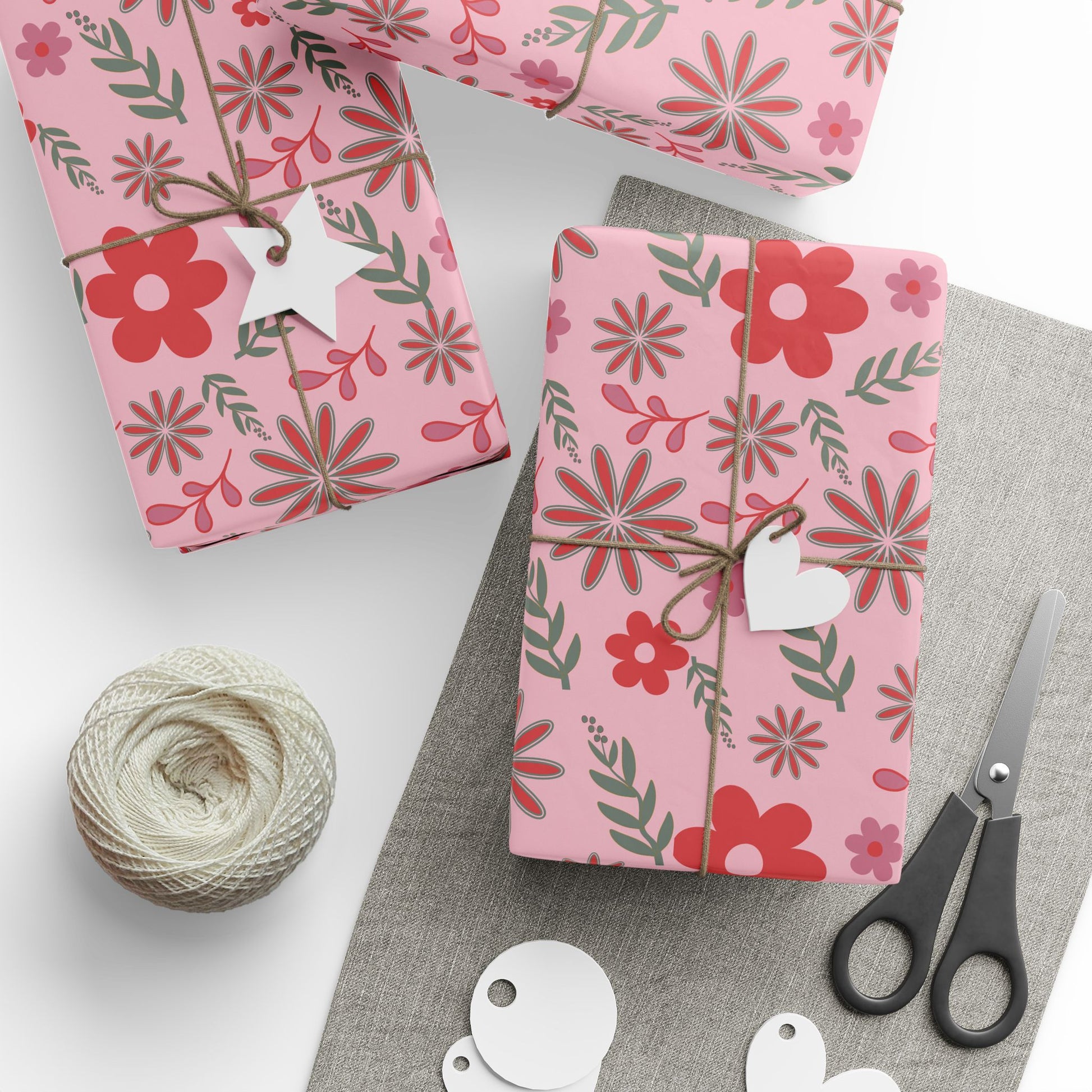 Pink Blossom Vintage Floral Wrapping Paper