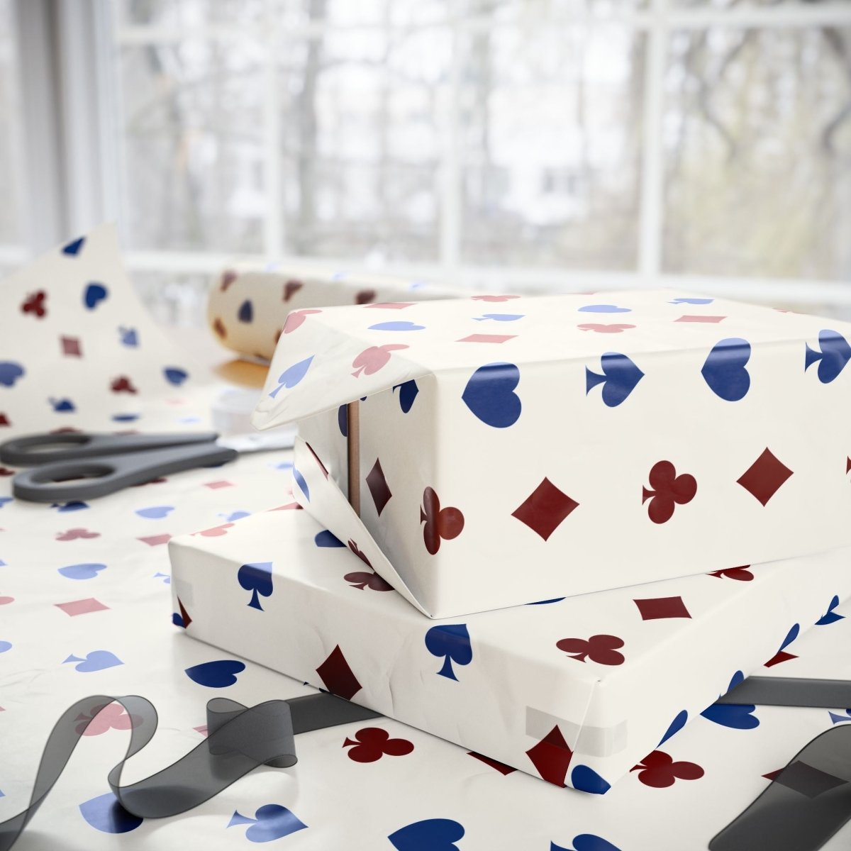 Royal Flush – Whimsical Card Suit Wrapping Paper