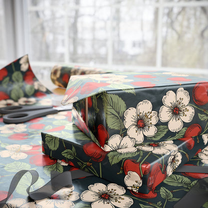 Retro Cherry Blossom Wrapping Paper