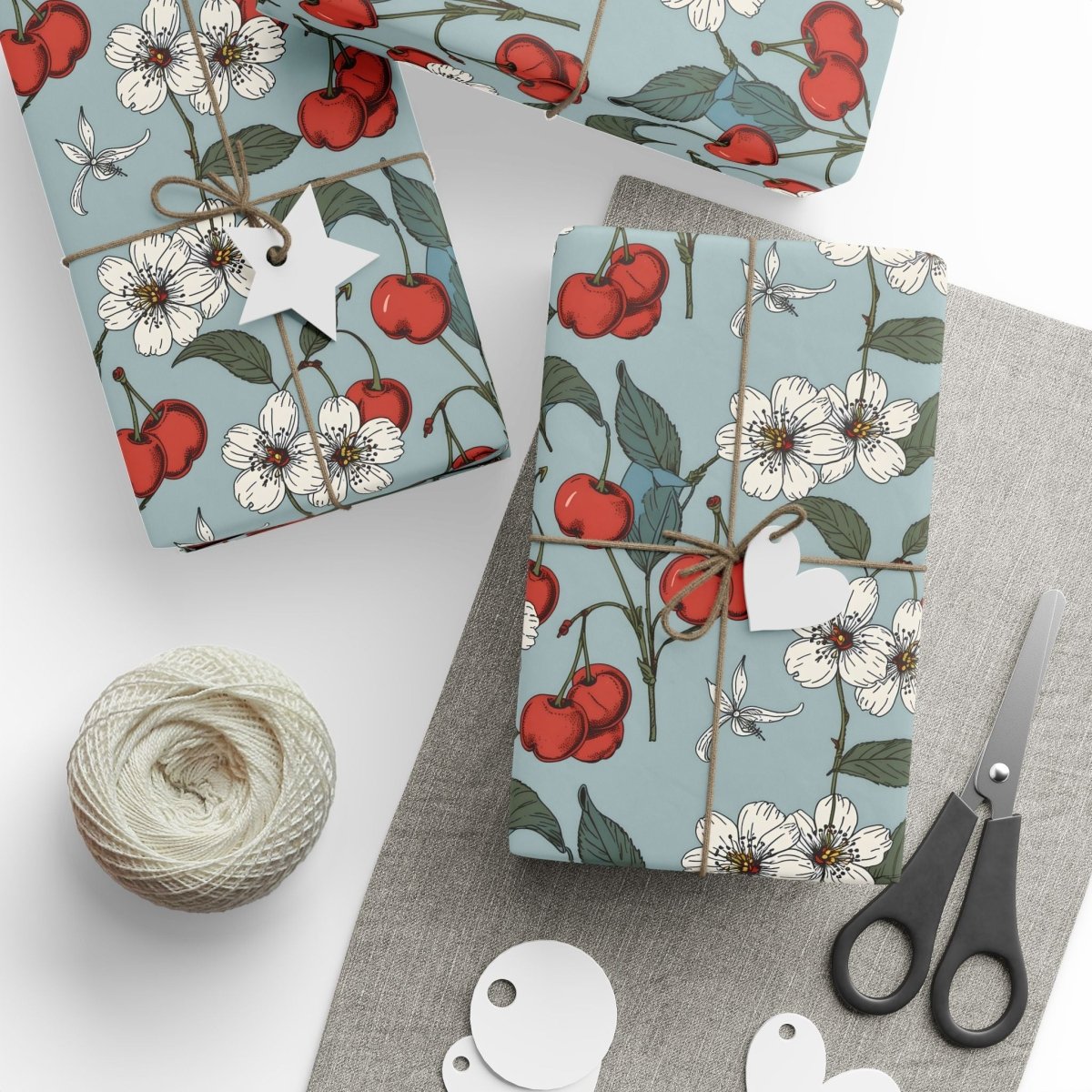 Chic Vintage Gift Wrapping Papers with Cherry Blossoms