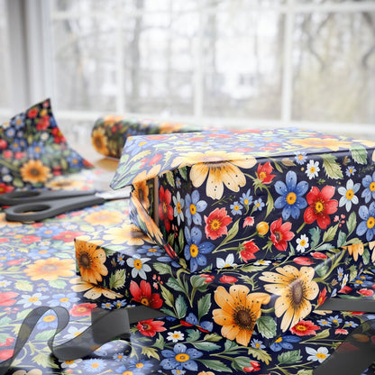 Floral Wrapping Paper Roll, Vibrant Gift Wrap for Birthdays, Weddings, and Special Occasions, Eco-Friendly Decorative Paper