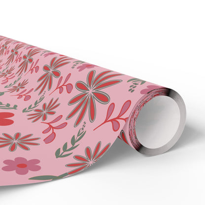 Pink Blossom Vintage Floral Wrapping Paper