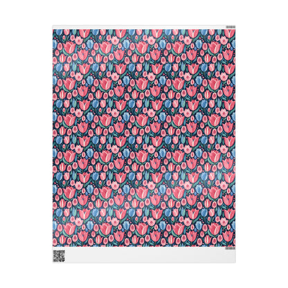 Vibrant Tulip Floral Wrapping Paper Roll